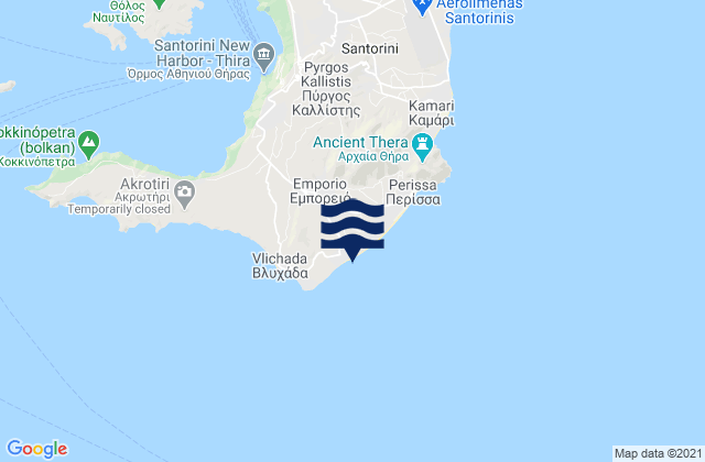 Mappa delle maree di Emporeío, Greece