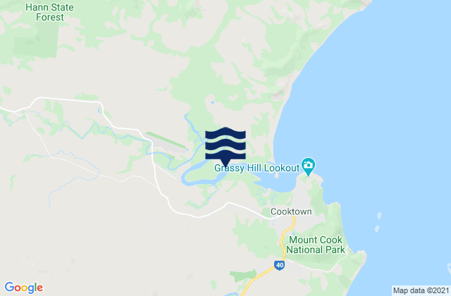 Mappa delle maree di Endeavour River North, Australia