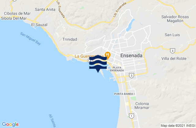 Mappa delle maree di Ensenada Todos Santos Bay, Mexico