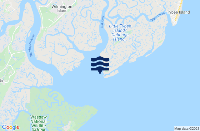 Mappa delle maree di Entrance off Beach Hammock, United States
