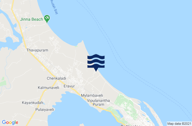 Mappa delle maree di Eravur Town, Sri Lanka