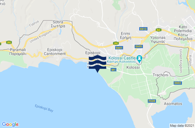 Mappa delle maree di Erími, Cyprus