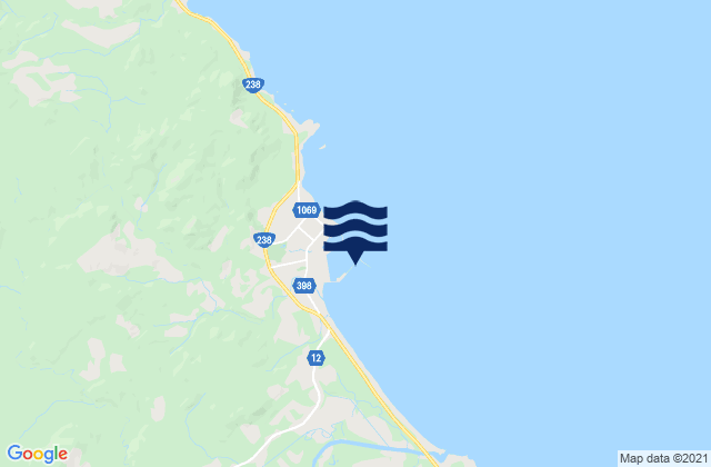 Mappa delle maree di Esashi (Soya), Japan
