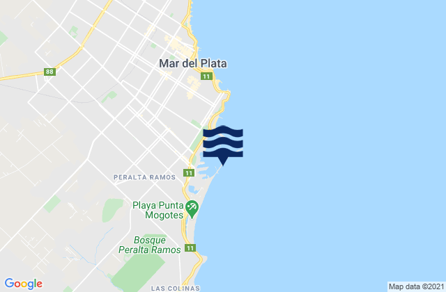 Mappa delle maree di Escollera Sur (Mar del Plata), Argentina