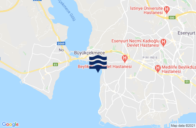 Mappa delle maree di Esenyurt, Turkey