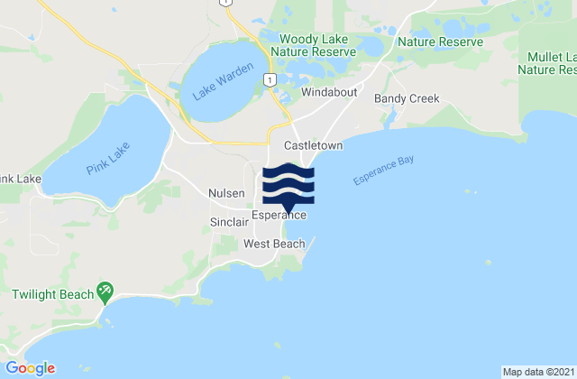 Mappa delle maree di Esperance, Australia