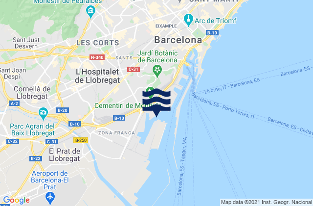 Mappa delle maree di Esplugues de Llobregat, Spain