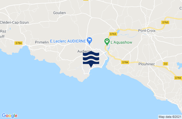 Mappa delle maree di Esquibien, France