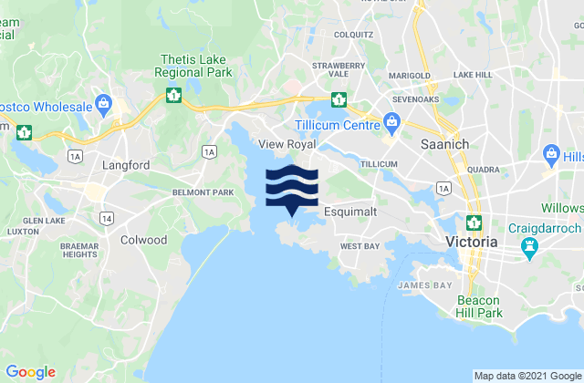 Mappa delle maree di Esquimalt, Canada