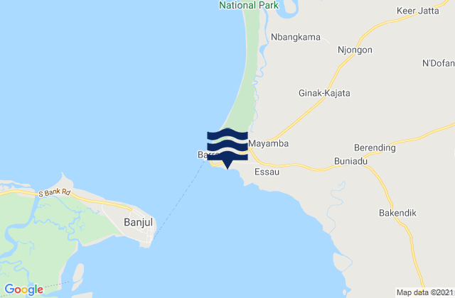 Mappa delle maree di Essau, Gambia