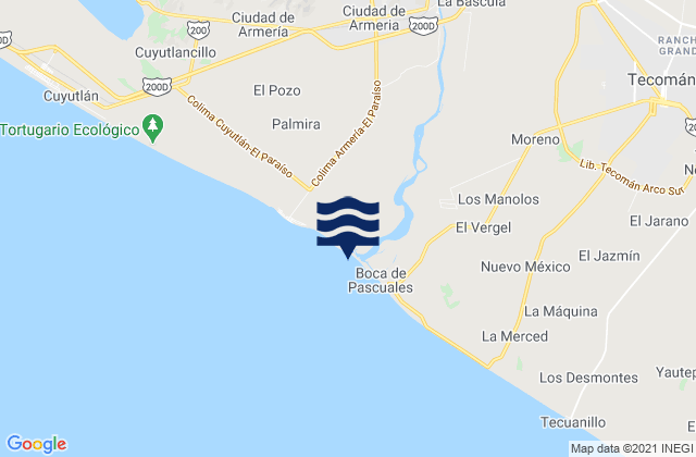 Mappa delle maree di Estero Boca de Pascuales, Mexico
