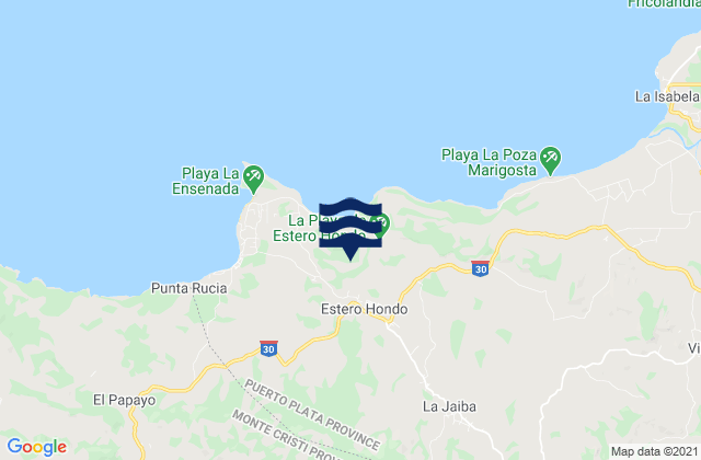 Mappa delle maree di Estero Hondo, Dominican Republic
