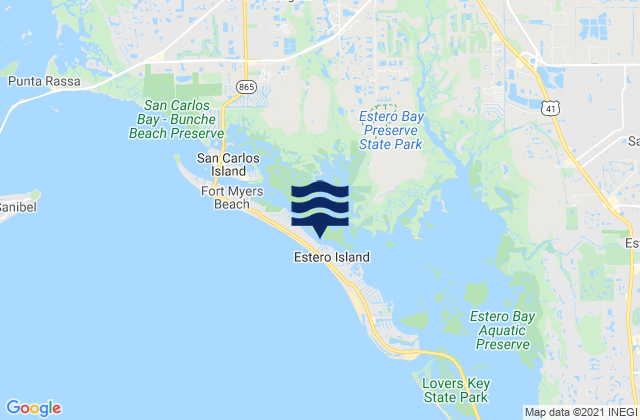 Mappa delle maree di Estero Island, United States
