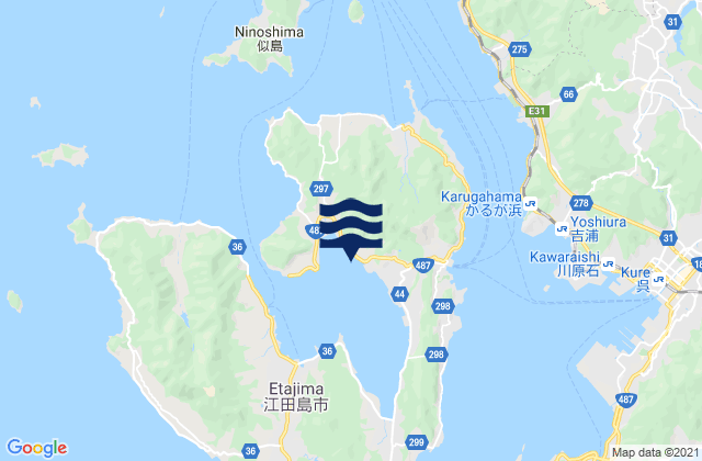 Mappa delle maree di Etajimacho, Japan