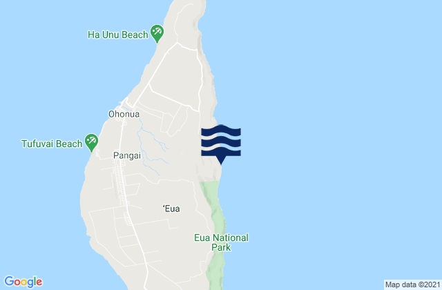 Mappa delle maree di Eua, Tonga