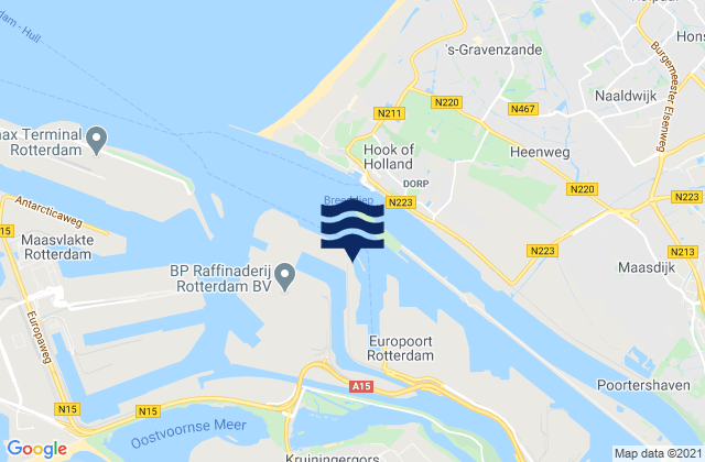 Mappa delle maree di Europoort, Netherlands