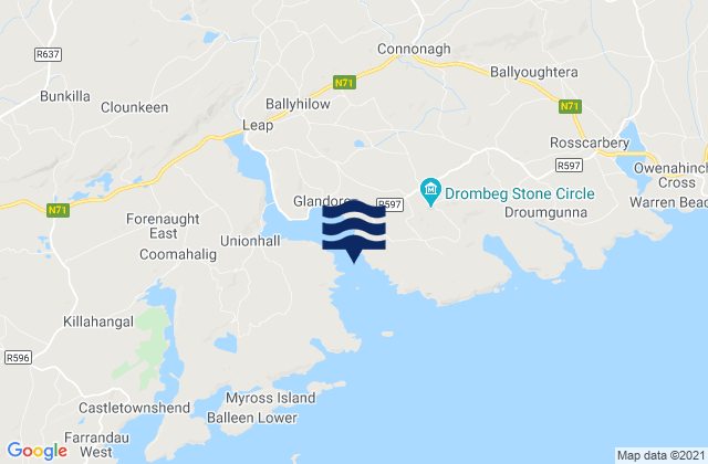 Mappa delle maree di Eve Island, Ireland