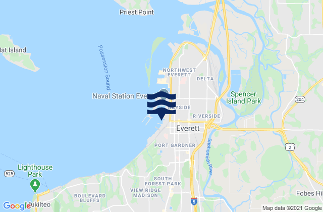 Mappa delle maree di Everett, United States