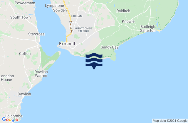 Mappa delle maree di Exmouth (Approaches), United Kingdom