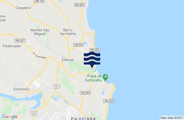 Mappa delle maree di Extremoz, Brazil