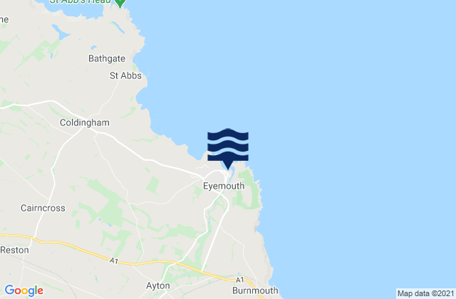Mappa delle maree di Eyemouth, United Kingdom