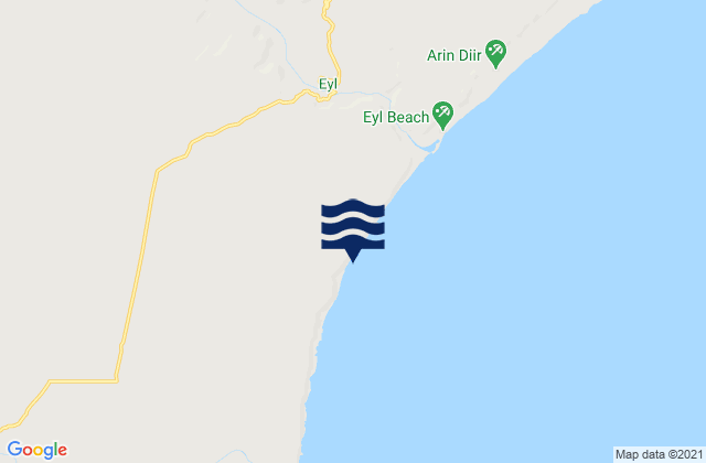 Mappa delle maree di Eyl, Somalia
