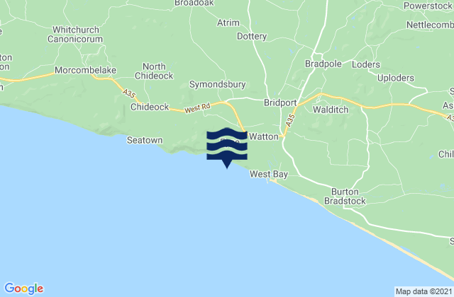 Mappa delle maree di Eypes Mouth Beach, United Kingdom