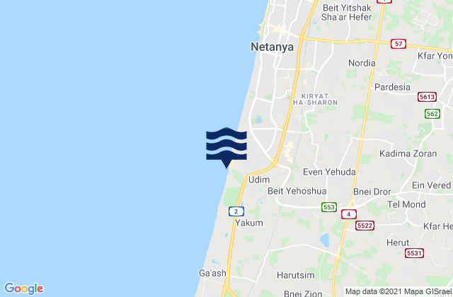 Mappa delle maree di Eṭ Ṭīra, Israel