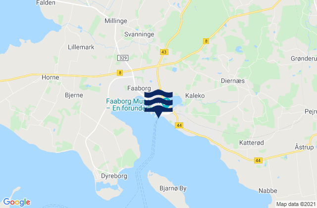 Mappa delle maree di Faaborg, Denmark