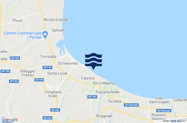 Mappa delle maree di Fabrizio, Italy