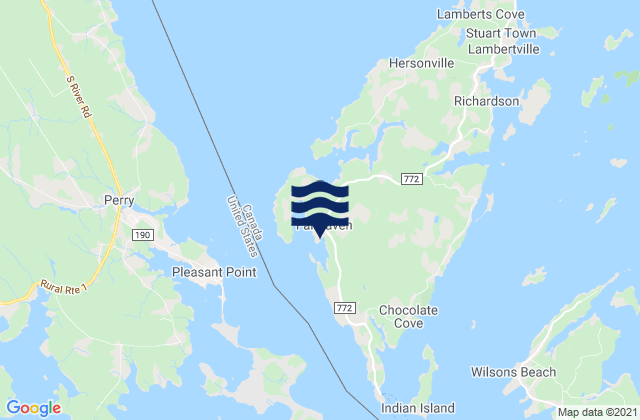 Mappa delle maree di Fairehaven, Canada