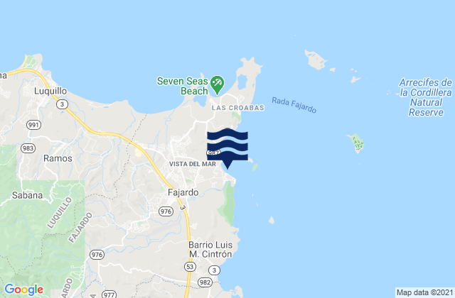 Mappa delle maree di Fajardo Bay, Puerto Rico