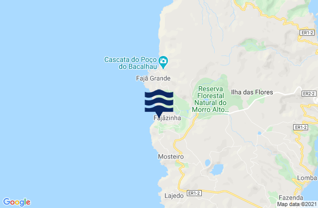 Mappa delle maree di Fajãzinha, Portugal