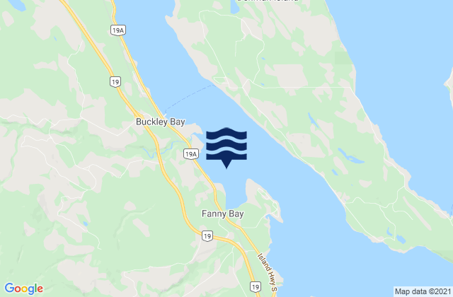 Mappa delle maree di Fanny Bay, Canada
