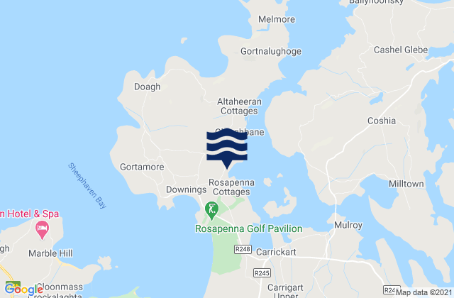 Mappa delle maree di Fannys Bay, Ireland