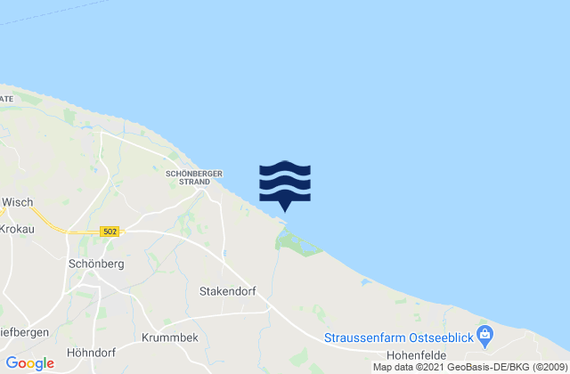 Mappa delle maree di Fargau-Pratjau, Germany