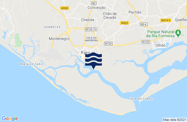 Mappa delle maree di Faro (cais comercial), Portugal