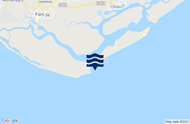 Mappa delle maree di Faro-Olhao, Portugal