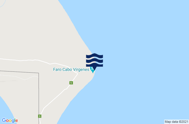 Mappa delle maree di Faro Cabo Virgenes, Argentina