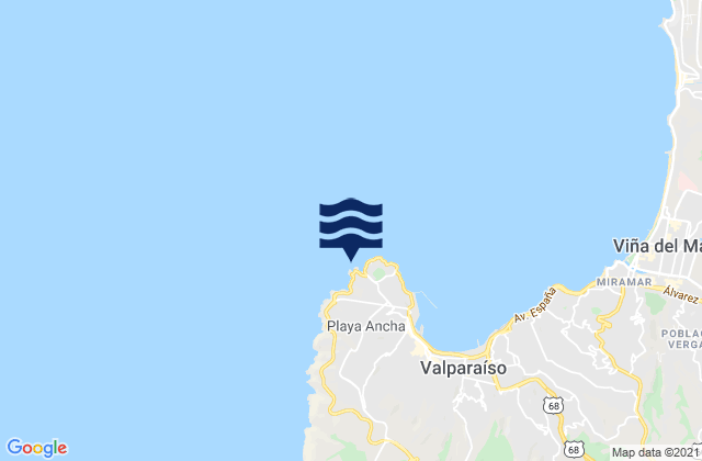 Mappa delle maree di Faro Punta Ángeles, Chile