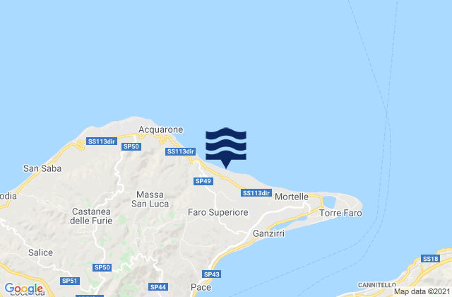 Mappa delle maree di Faro Superiore, Italy