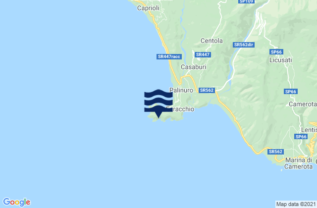 Mappa delle maree di Faro di Capo Palinuro, Italy