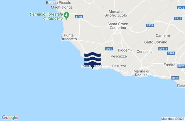 Mappa delle maree di Faro di Punta Secca, Italy
