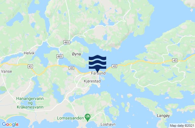 Mappa delle maree di Farsund, Norway