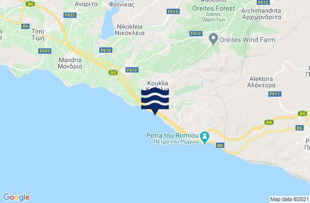 Mappa delle maree di Fasoúla, Cyprus
