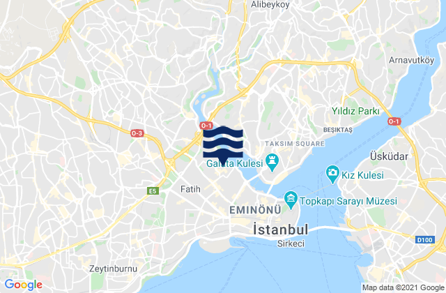 Mappa delle maree di Fatih, Turkey