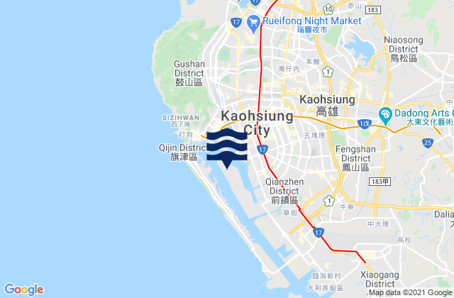 Mappa delle maree di Fengshan, Taiwan