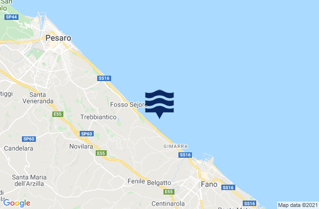 Mappa delle maree di Fenile, Italy