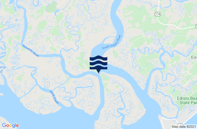 Mappa delle maree di Fenwick Island Cut South Edisto River, United States
