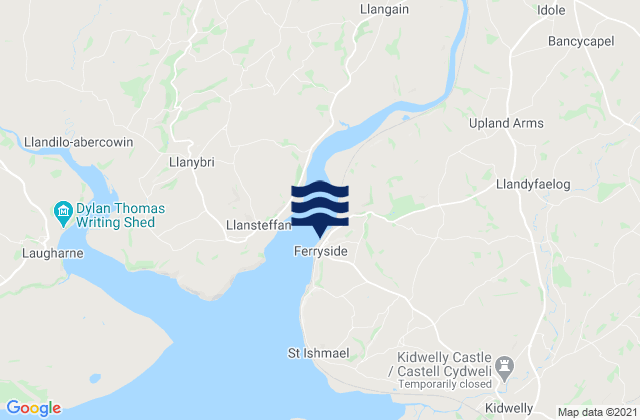 Mappa delle maree di Ferryside, United Kingdom